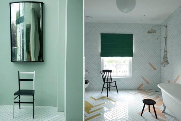 Nástenná dekorácia vzor cikcak vybavenie kúpeľne