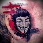 Trash Polka Tatuaż portret na klatce piersiowej