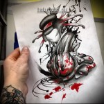 Trash Polka Tattoo - szkic Chinki