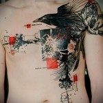 Trash Polka Tattoo - Kruk na piersi