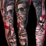 Trash Polka Tattoo - mężczyzna z papierosem