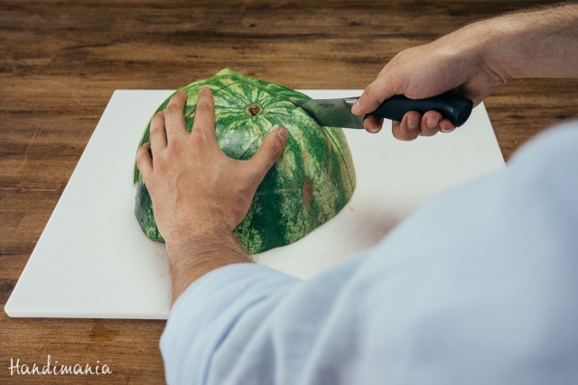 trikové rezanie perí z vodného melónu ľahko zjete trikové strihanie-melónové tyčinky-ľahké jedenie