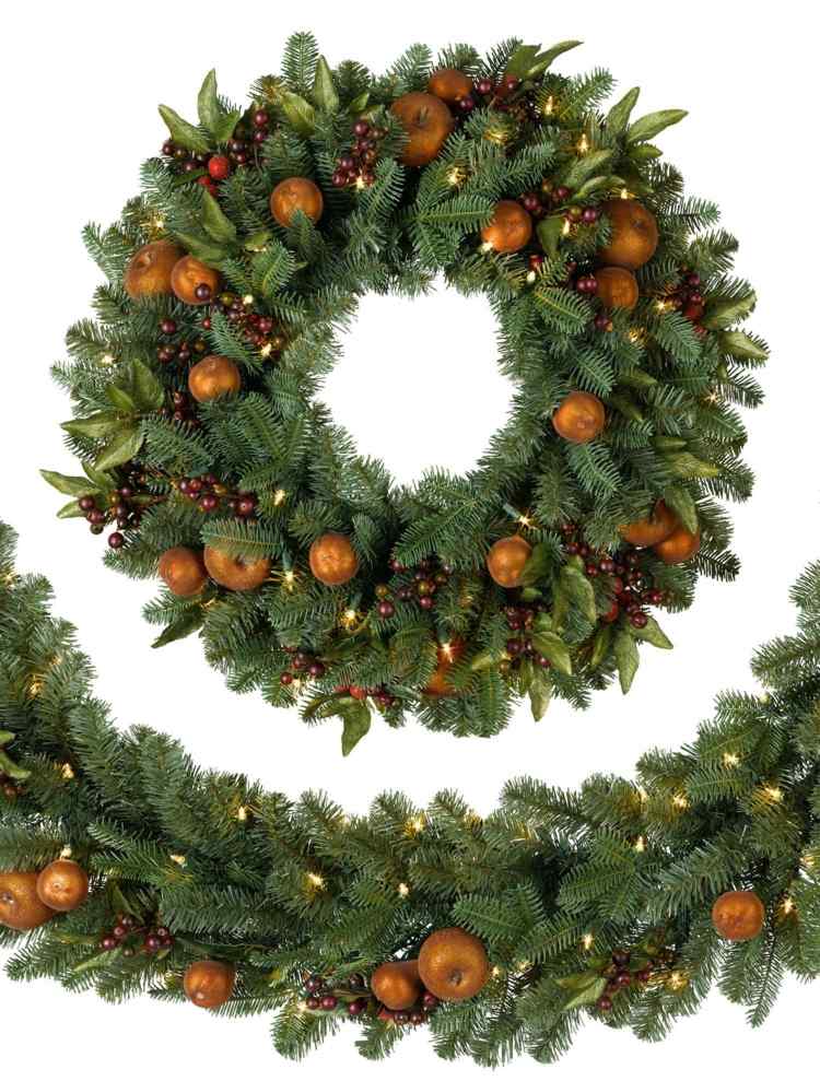 Vyrobte si veniec na dvere so zlatými jablkami a sériou svetiel veniec na dvere pre adventné drotárstvo, jablká, zlaté vianočné rozprávkové svetlá