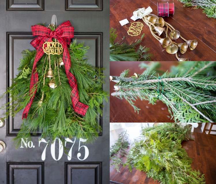 Vyrobte si vrkoče na dvere vlastnoručne na Vianoce z prírodných materiálov