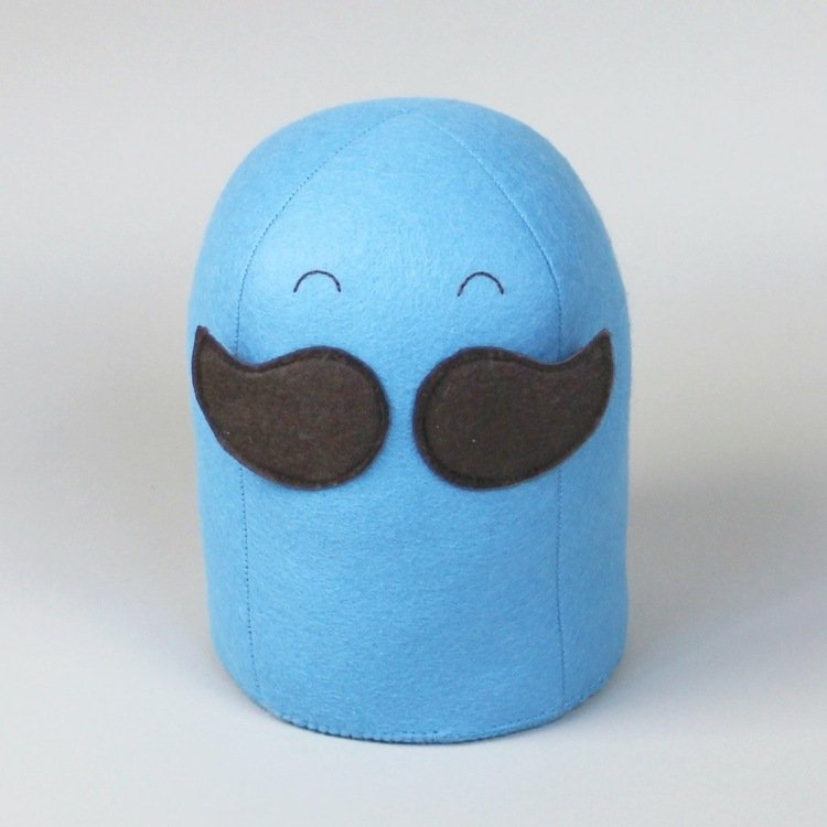 podomietkové šitie plsti-jednoduchá-postava-fúzy-nápad-vtipná