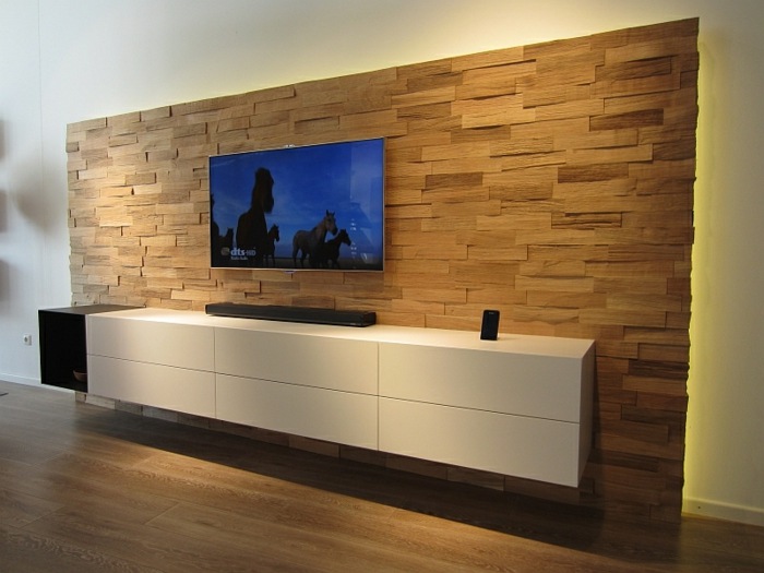 Drevené panely-tehla-formát-kredenc-na-TV