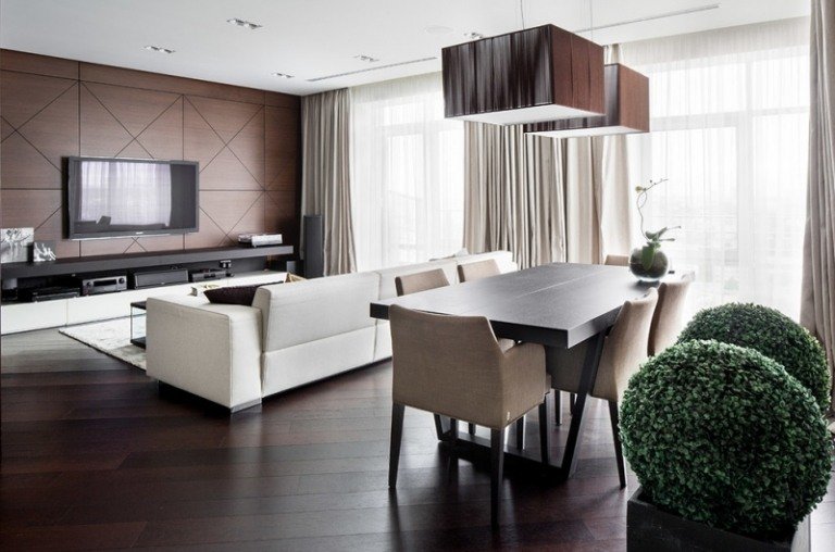 Nástenná konzola pre televíziu-mediálne nápady na stenu-príklady dizajnu