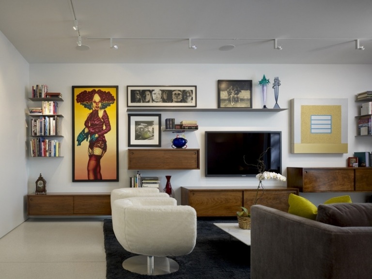 Televízny držiak na stenu media-build-your-own-nápady-moderný