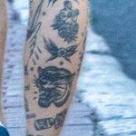 وشم المدرسة القديمة على ساق رجل مع النمر - الملاكم والسلاسل - وشم الشارع 09/14/2020 - 7