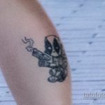 وشم مع طفل الجد بولوم على ساق الفتاة - وشم الشارع 14/09 / 2020-6