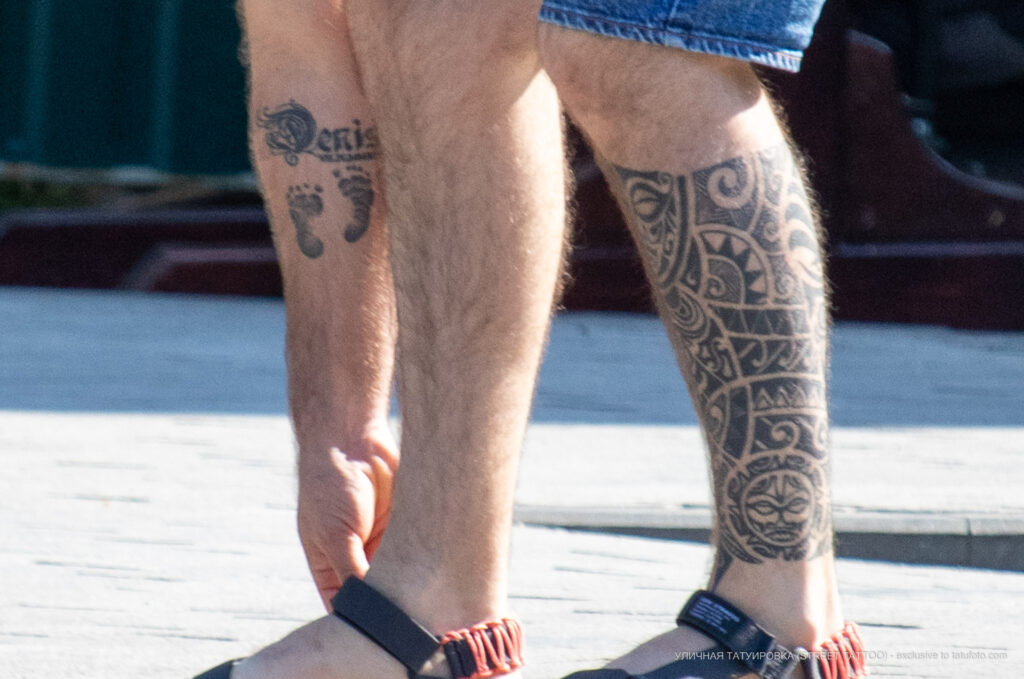تصاميم وشم الماوري على الساق اليسرى للرجل - وشم صور شارع № 13 - 06/27/2021 5