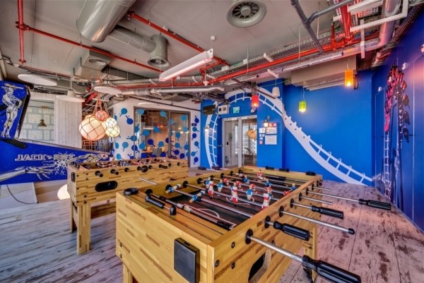 moderné kancelárske vybavenie v stolnom futbale google office