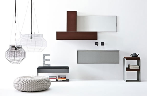 Moderný kúpeľňový nábytok - šetrný k životnému prostrediu - vyrobený z recyklovaných materiálov moderný kúpeľňový nábytok ekologické inovatívne materiály recyklované materiály