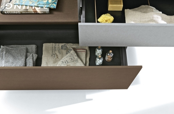 Ekologické zásuvky do kúpeľňového nábytku Recyklované materiály Paperstone-Altamarea Ekologický dizajn kúpeľňového nábytku Zásuvky Recyklované materiály Paperstone-Altamarea