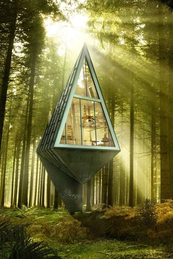 3D architektúra moderný dom-pasívny energeticky účinný projekt Konrad Wójcik