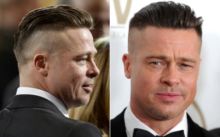 podrezané-muži-účesy-brad-pitt-vojenský štýl-zúrivosť