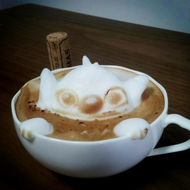 3d latte art kazuki yamamoto disney znakový steh