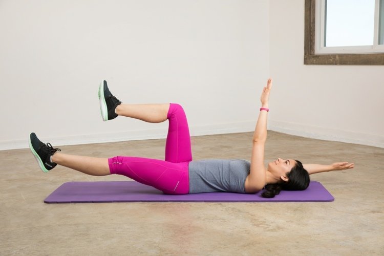 Cvičenie mŕtveho chrobáka, tréningový plán dolných končatín