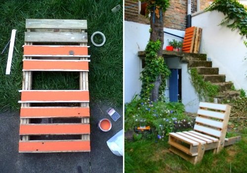 europalety záhradného nábytku na upcyklovanie drotárstva