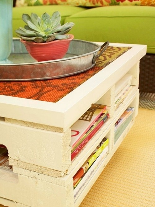 konferenčný stolík vyrobený z europaliet upcyklovaný interiér biela farba konferenčný stolík vyrobený z europaliet pre upcyklovaný interiér bielej farby