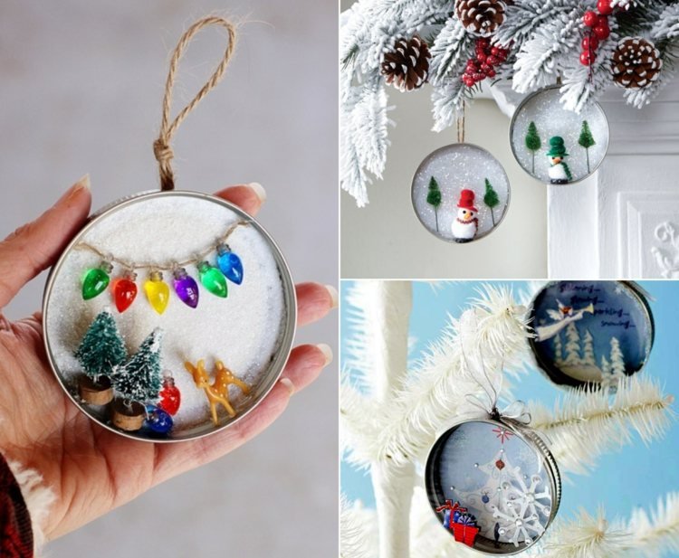 Upcycling na Vianoce - krásne krajiny vo vrchnáku