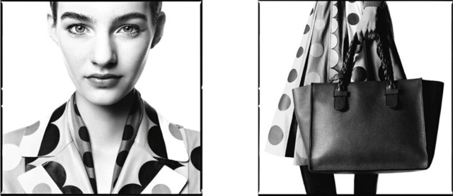 okrúhle motívy nemecký model v štýle 60. rokov Kolekcia Valentino-jeseň-zima-čierno-biela