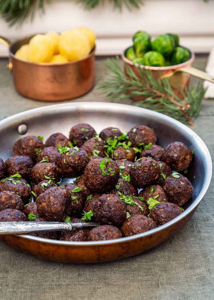 vegánske fašírky vyrobené z cíceru Köttbullar vegánsky recept