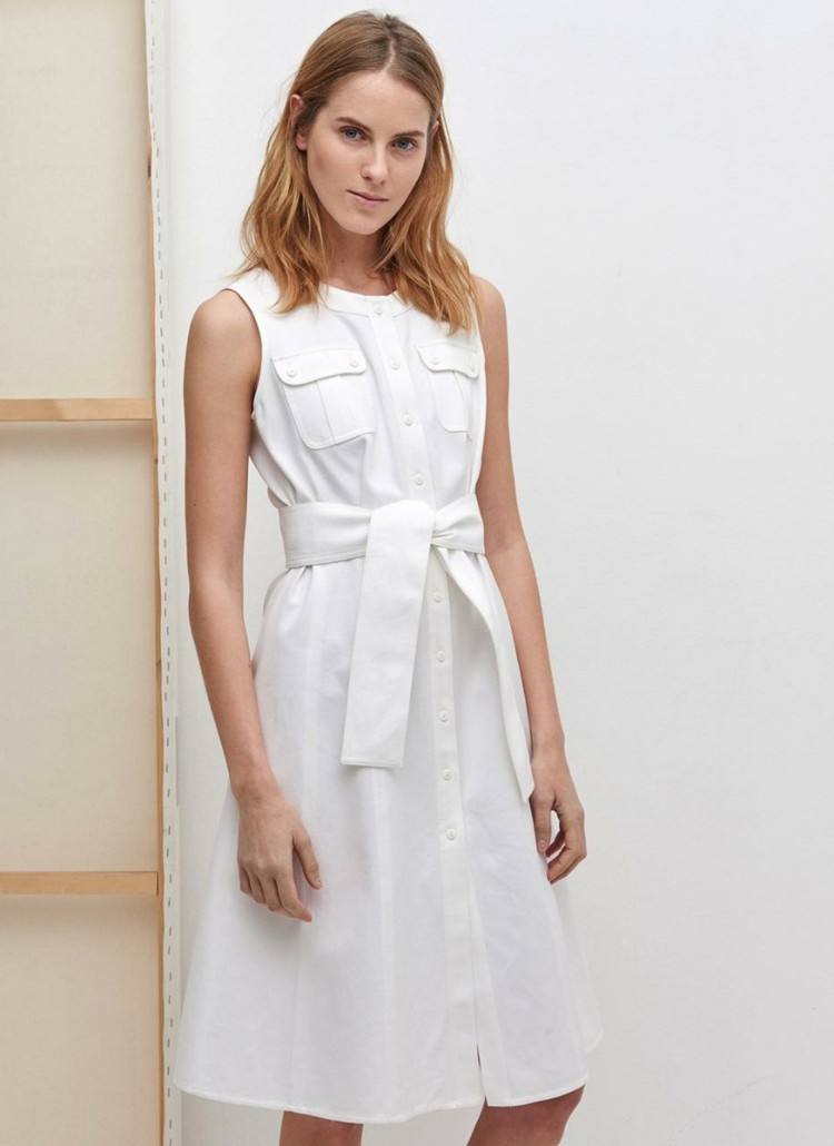 Adolfo Mode - biele šaty s opaskom vegánska móda-adolfo-weiss-šaty-opasok-šik-dámy
