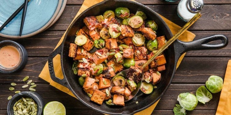 vegánske raňajky sladké zemiaky tempeh nápady na miešané raňajky jednoduché