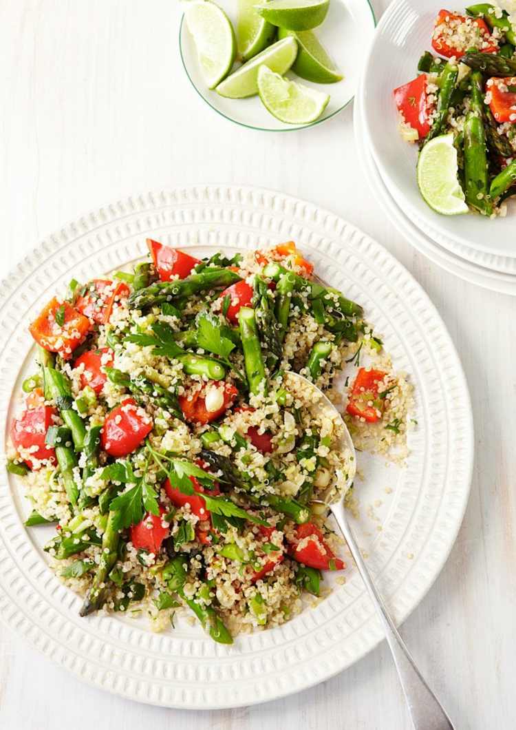 šalát-paradajka-vegetarián-špargľa