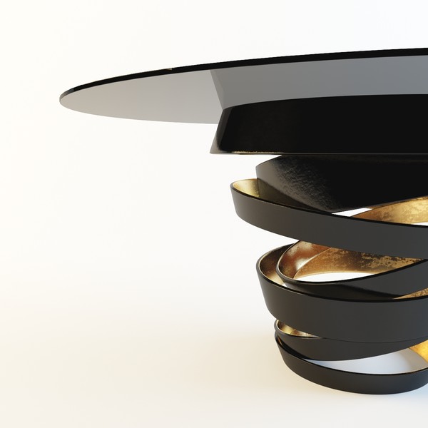 moderný dizajn jedálenského stola koket matný čierny zlatý vírivý kov Jedálenský stôl vzory koket matný čierny zlatý vírivý kov