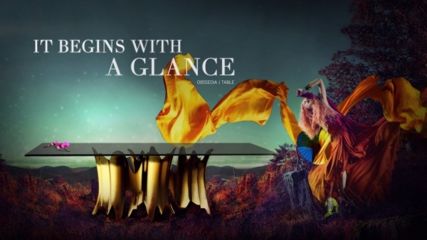 nábytok Designs koket Obssedia stôl zlatý základ Dizajn jedálenského stola koket obssedia zlatý základ