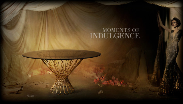 Jedálenský stôl koket allure stôl okrúhla sklenená doska Jedálenský stôl dizajn koket allure stôl okrúhly