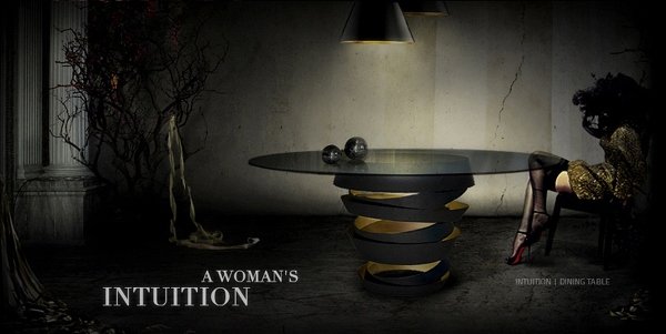 Dizajn jedálenského stola koket intuitívny stôl čierne zlato Návrhy jedálenského stolu koket intuitívny stôl čierne zlato