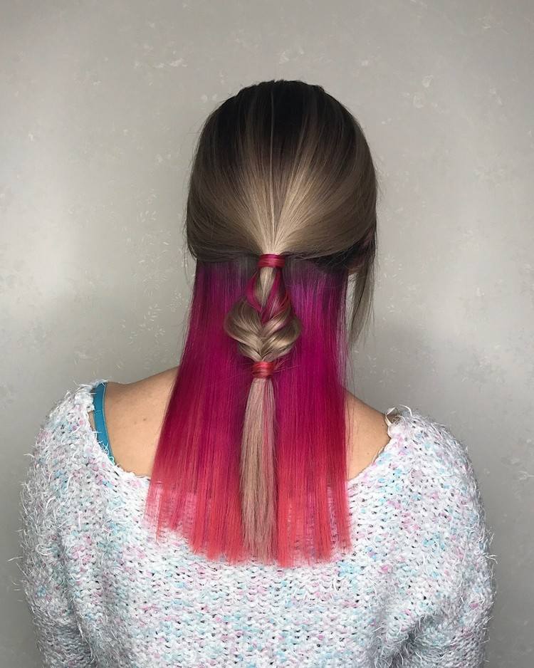 trend farby vlasov dvojfarebné zafarbenie spodnej časti vlasov