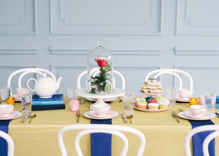 ružové sklo narodeninové detské čajové párty dekorácie