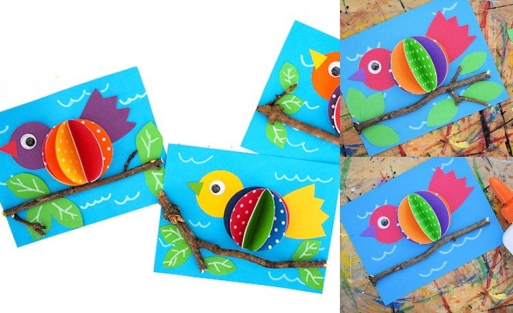 Remeslá s batoľatami na jar. Nápad na blahoželanie k vtákom