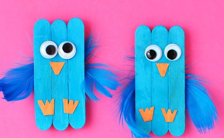 Výroba vtákov s batoľatami, maľovanie nanukov