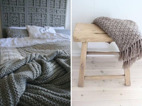 Deka vyrobená z vlnených výrobkov do domácnosti Drevená stolička na poťahovú látku