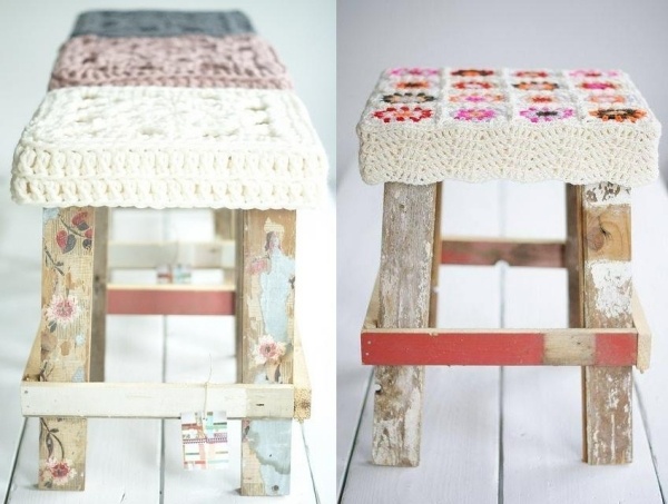 Nápady na bývanie na drevenej stoličke Kryt na nábytok-nápady na vlnu