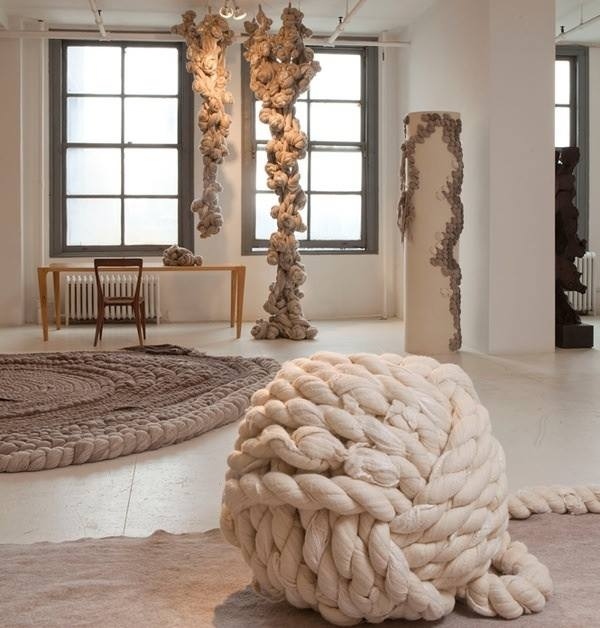 Návrh plochého interiéru, moderná vlna-výrobky-tkanie-umelecká priadza