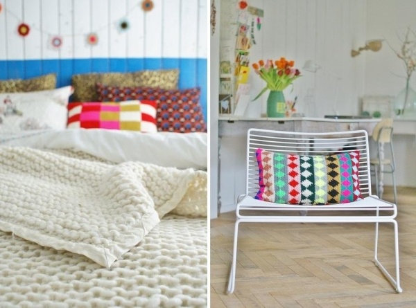 Zariadenie bytu Vlnený bytový textil Dekoračný vzor vankúša