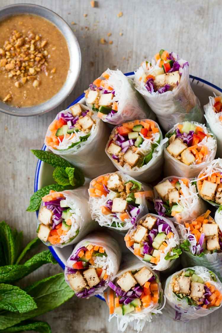 arašidy-jarné závitky-ryžový papier-zelenina