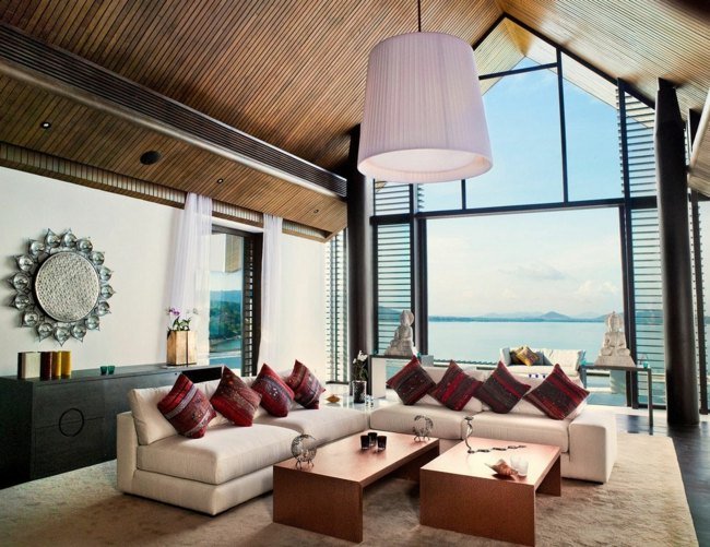 Obývacia izba dekor bambusový ázijský interiér