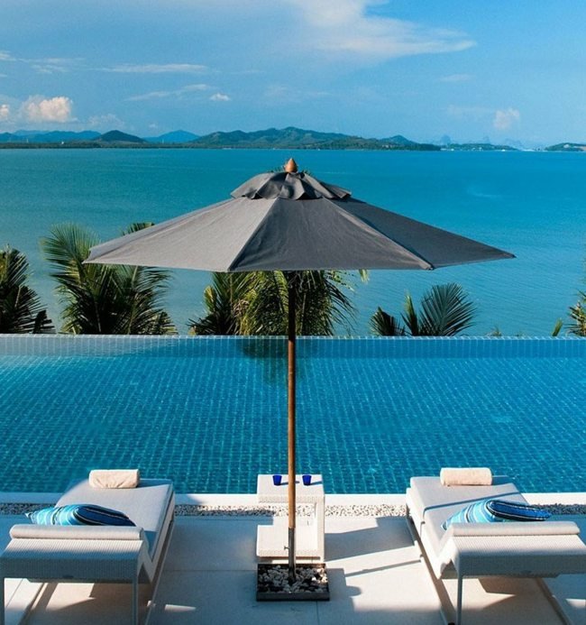 Slnečník letná dovolenka Thajsko prázdninový dom bazén