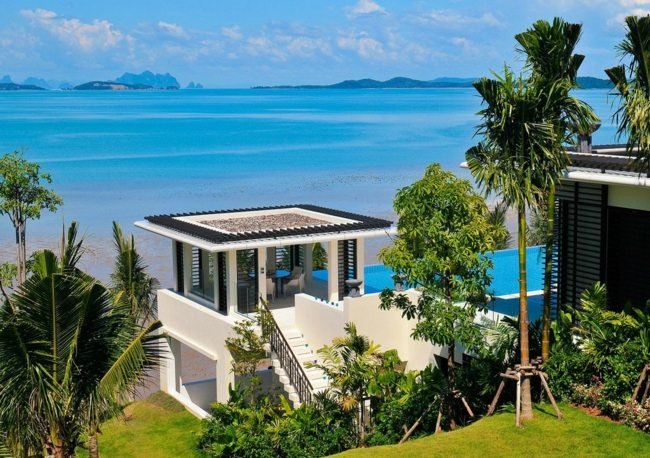 exotická vila na pláži architektúra phuket thajsko