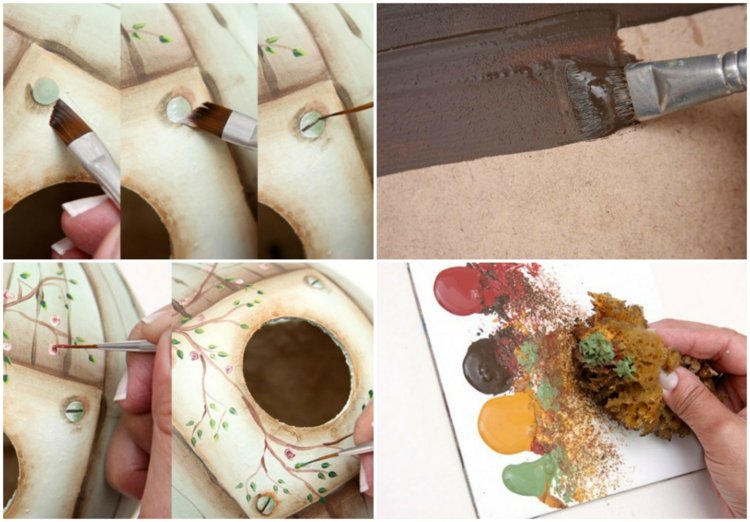 Vtáčia búdka-postavte si-kalabasu-ozdobte-strechu-hnedú