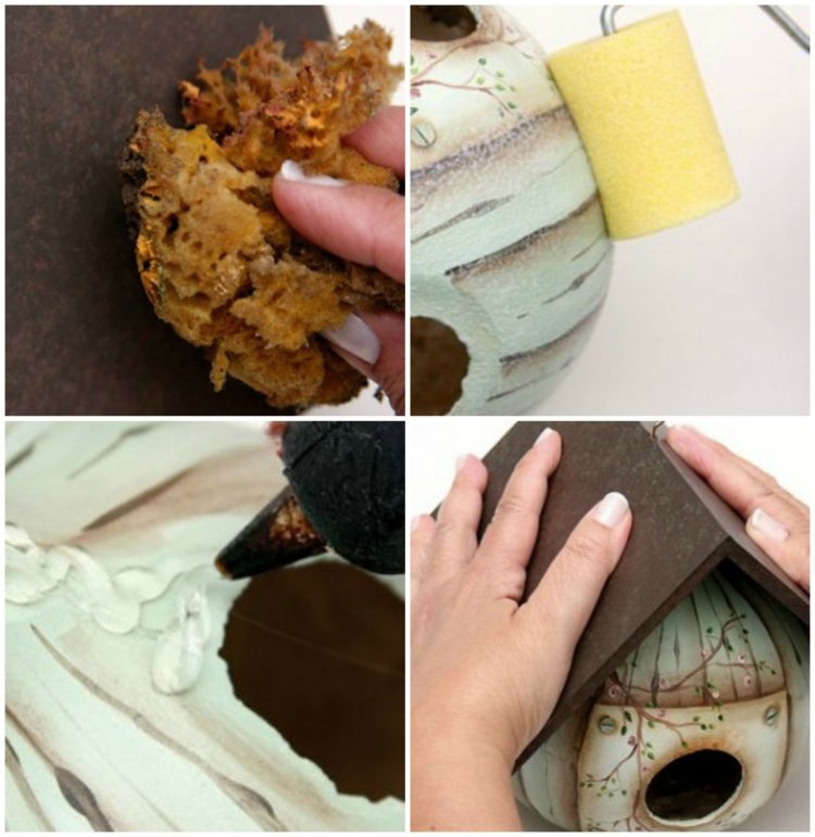 Birdhouse-postavte-svoju-strechu-ozdobte-palicu-na kalabasu