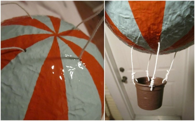 Birdhouse-build-yourself-teplovzdušný balón-oranžovo-pastelovo-hnedo-hnedý-košík