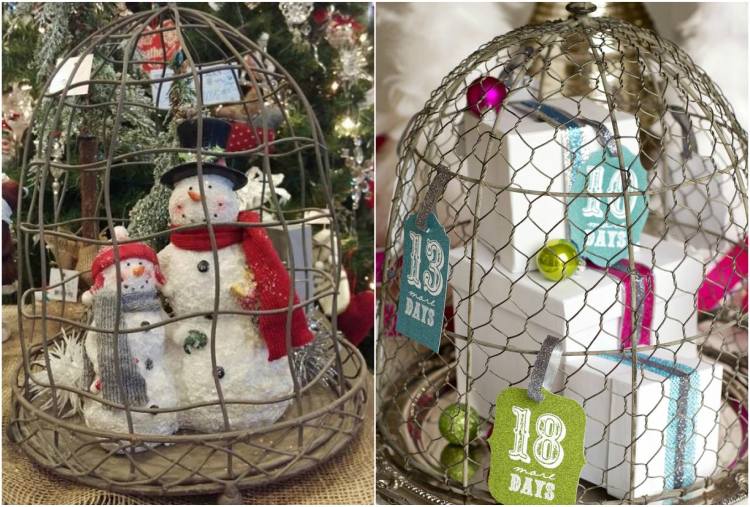 dekorácia vtáčej klietky vianočné vinobranie malé figúrky darčeky